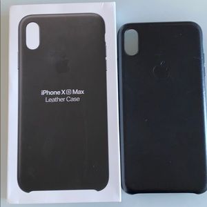 iPhone XS Max Black Leather Case